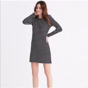 Madewell Dress Black White Striped Knee Length